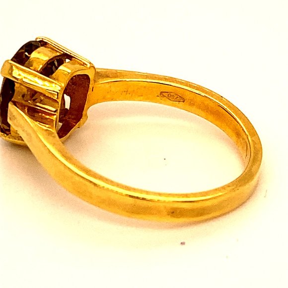Orange Tourmaline 3.22ct Solid 18K Yellow GoldRing - Picture 6 of 8